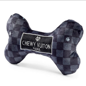 Chewy Vuiton Black Checkered Bone Large