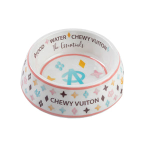 White Chewy Vuiton Bowl Small