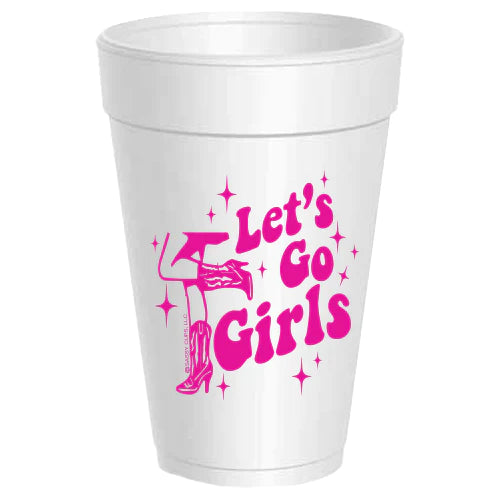 10 Pack Styrofoam Cups Let's Go Girls