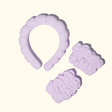 Load image into Gallery viewer, Musee Bath Terry Cloth Headband + Wristbands Lavender
