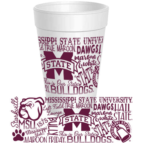 10 Pack Styrofoam Cups MS State Traditions