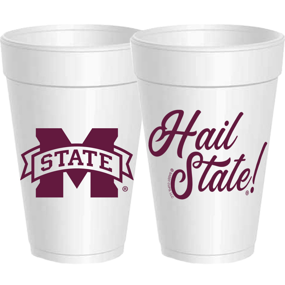 10 Pack Styrofoam Cups Hail State