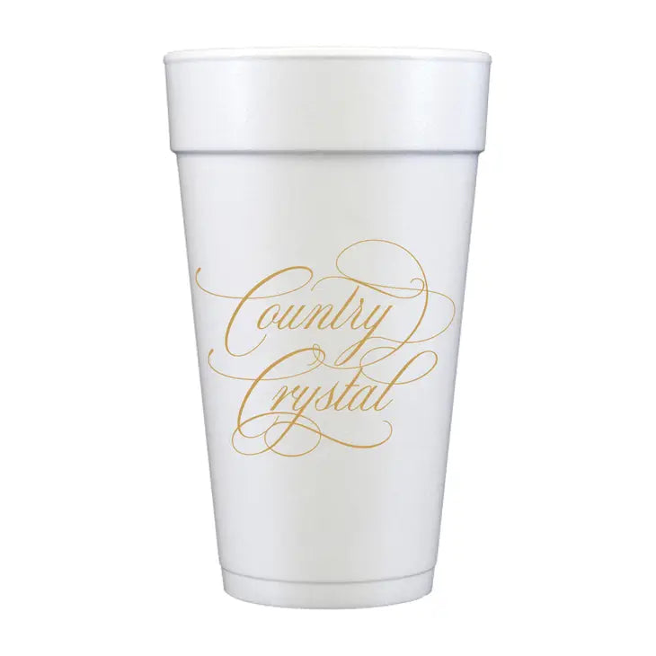 10 Pack Styrofoam Cups Country Crystal
