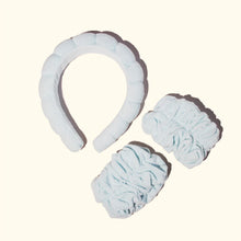 Load image into Gallery viewer, Musee Bath Terry Cloth Headband + Wristbands in Blue
