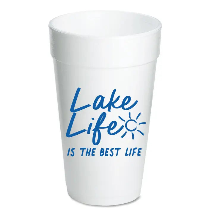 10 Pack Styrofoam Cups Lake Life