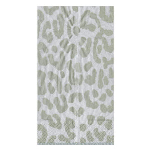 Caspari Guest Towel Silver Leopard