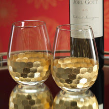Load image into Gallery viewer, Gold Printed Stemless Wine Glass
