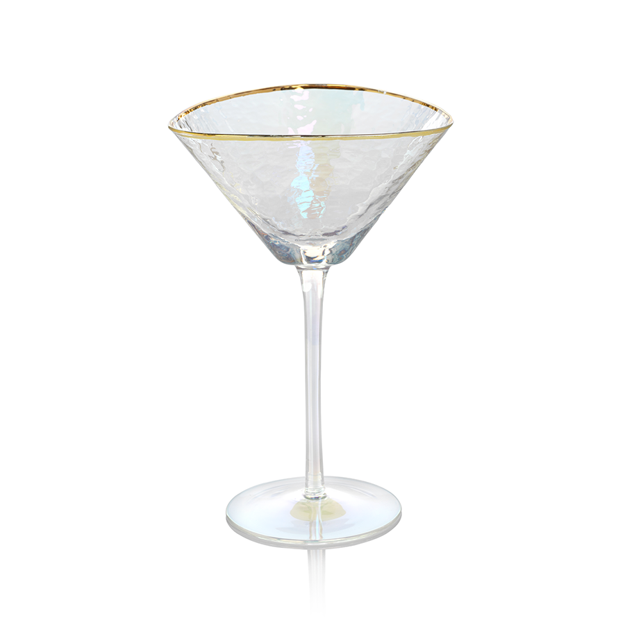 Gold Rimmed Triangular Martini Glass