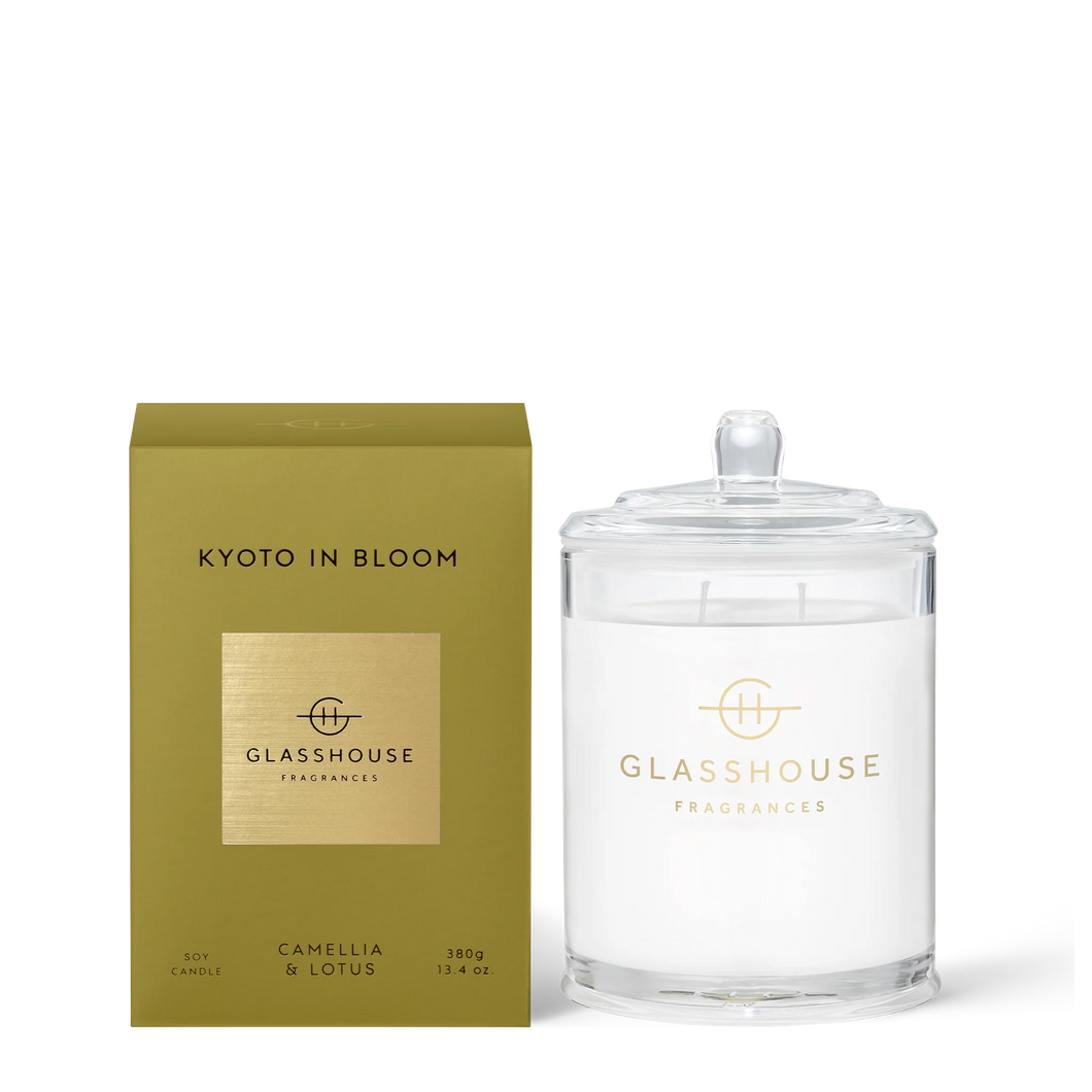 Glasshouse Fragrances Double Wick Candle in Kyoto in Bloom