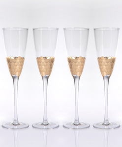 Gold Printed Champagne Flute